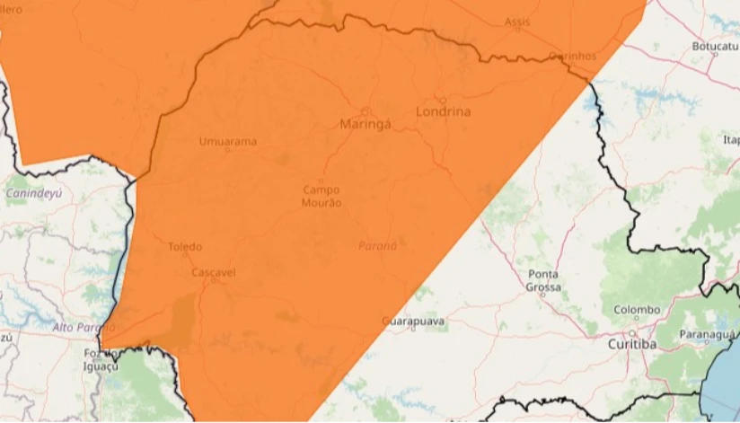Inmet emite alerta laranja de chuvas intensas para o Paraná; saiba mais Inmet emite alerta laranja de chuvas intensas para o Paraná