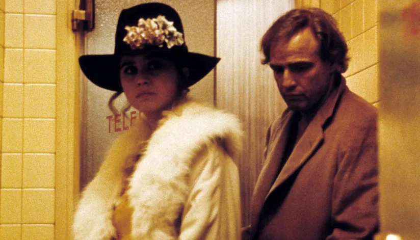 A foto mostra Maria Scheider e Marlon Brando em uma cena de 'O Último Tango em Paris'